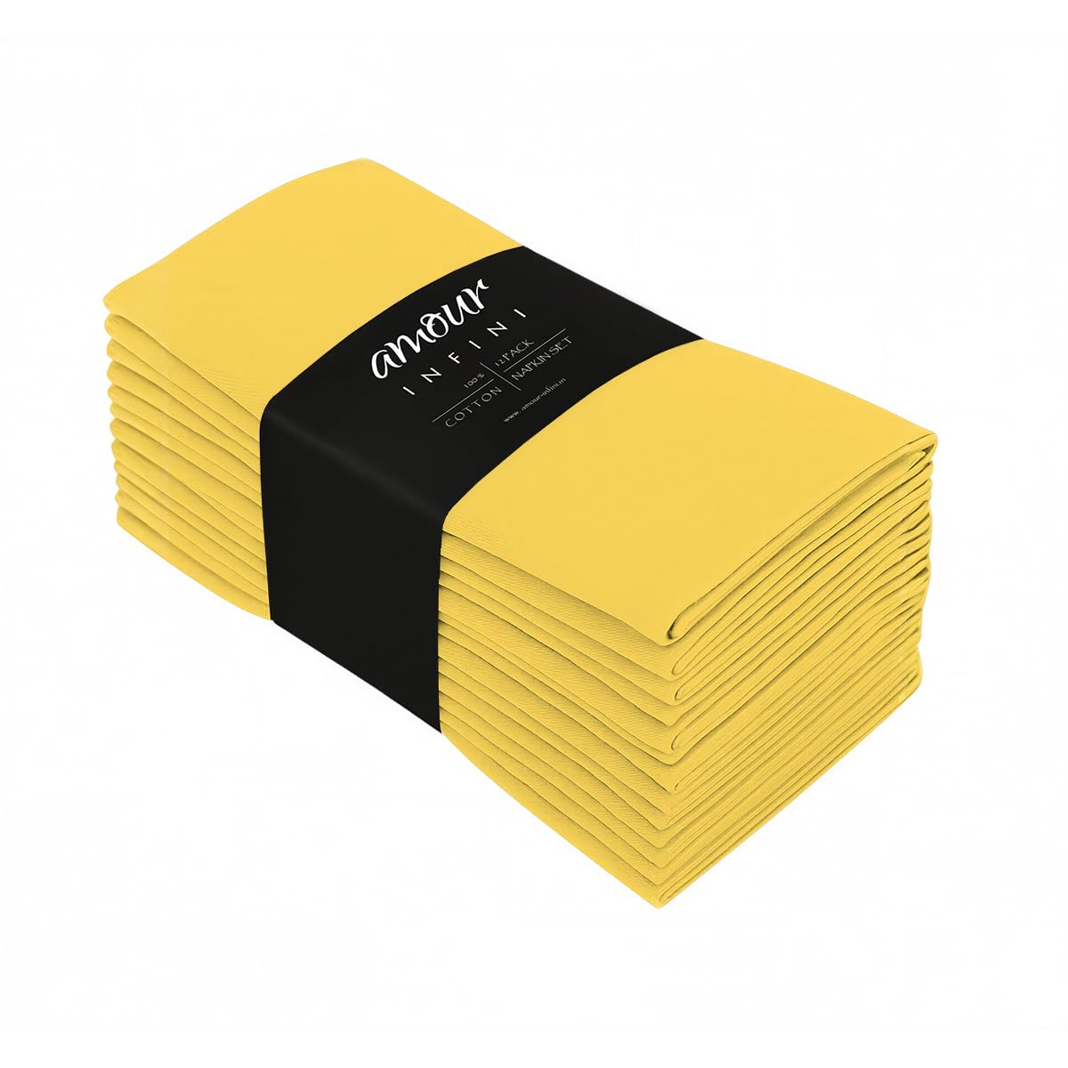 AMOUR INFINI Cotton Napkins | 12 Pack | 45 x 45 cm | 100% Ring Spun Premium Cotton | Perfect for Restaurants, Events and Dinner Napkins | Highly Absorbent Cloth Napkins | Navy Blue