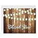 Rustic Thank You Cards with Envelopes (Pack of 25) Strings of Lights Folded Thank You Notes Excellent Value Thank You Notecards VT0007B
