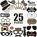 KatchOn, New Years Eve Photo Booth Props 2025 - Pack of 24, Glitter Nye Party Favors 2025 | New Years Photo Booth Props 2025 for Happy New Years Decorations 2025 | New Years Eve Party Supplies 2025