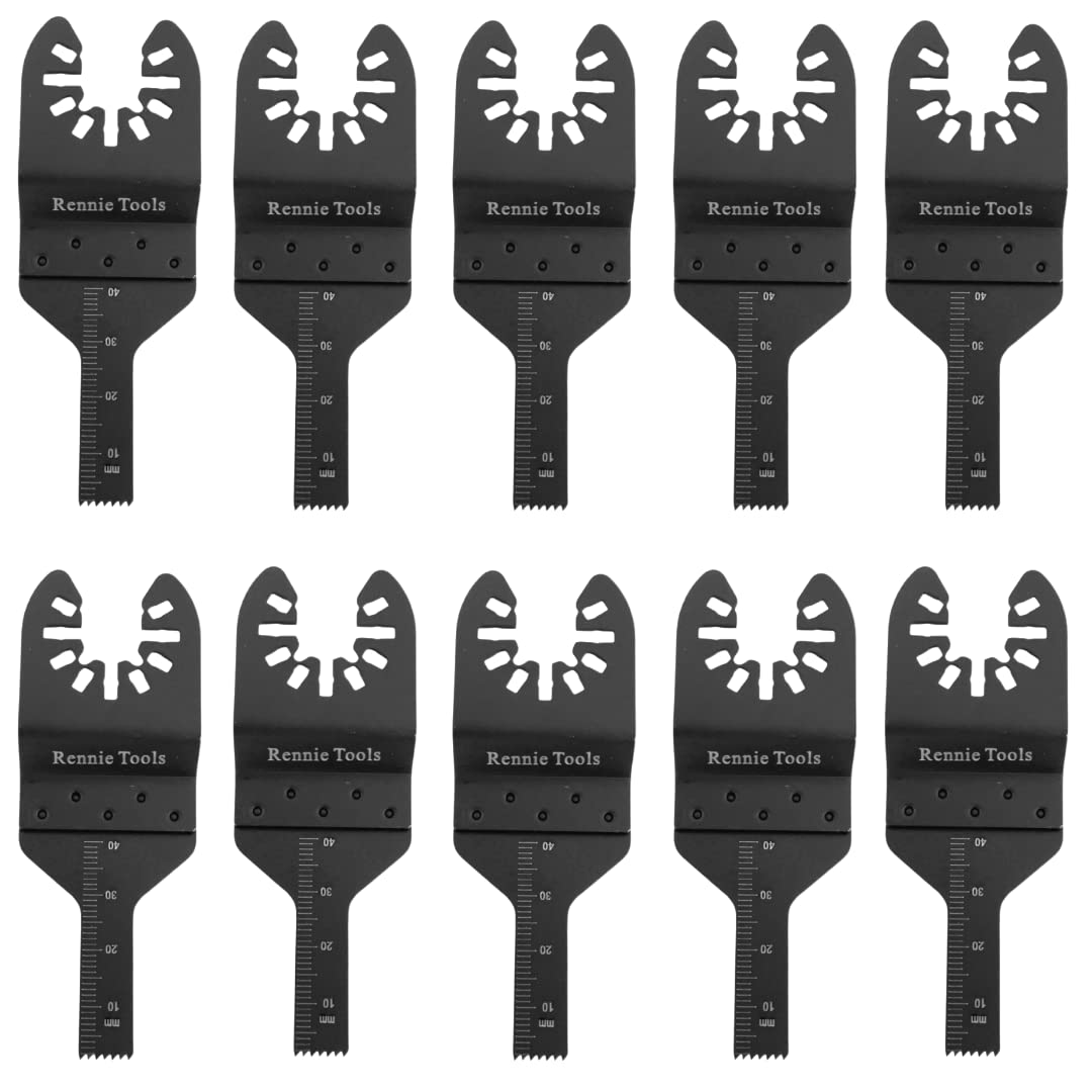 Pack of 10 x 10mm Wide Oscillating Multi Tool Blades/Wood Cutter Saw Blades Set Compatible with Dremel Fein Multimaster Makita Stanley Worx Dewalt Multi Tool Etc Oscillating Multitool Blade