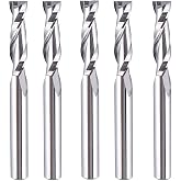 SpeTool 5Pcs Spiral Router Bits UpCut 1/4 inch Cutting Diameter 1/4 inch Shank Router Bit Set HRC55 Solid Carbide CNC End Mill for Woodworking Mortise Slot Carving Engraver
