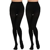 Paralinda 2 Pairs Women's Solid Color Tights 80D, Soft Opaque Microfiber Tights