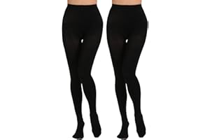 Paralinda 2 Pairs Women's Solid Color Tights 80D, Soft Opaque Microfiber Tights