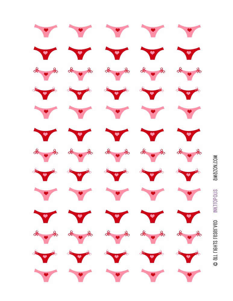 Monthly Planner Stickers Panty Underwear Period Tracker Stickers