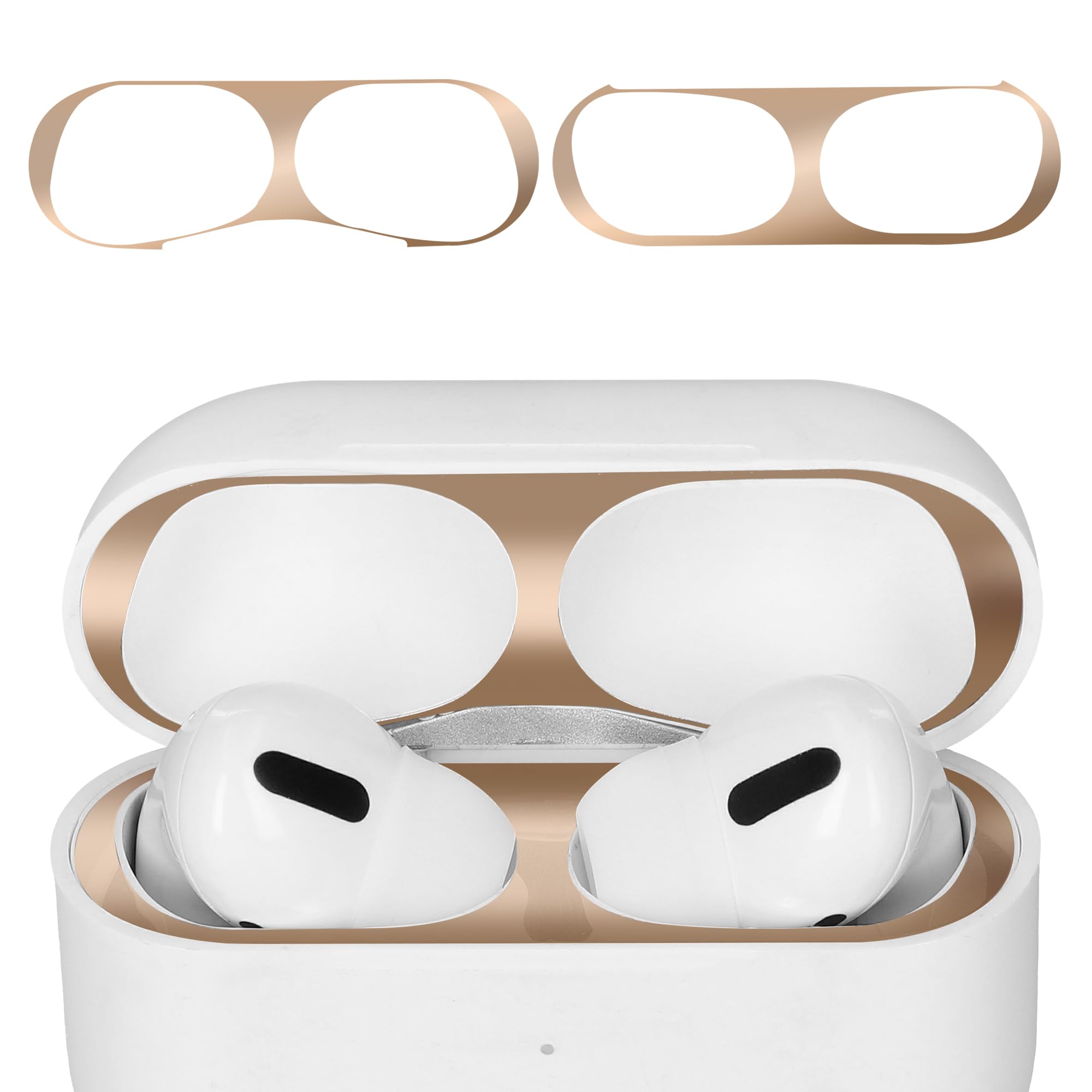kwmobile Set of 2 Dust Guards Compatible with Apple Airpods Pro 2 - Anti-Dust Protection Stickers - Rose Gold