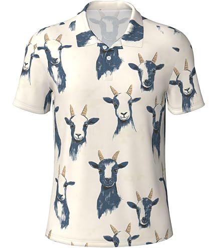 Amazon.com: Mens Polo Shirts Goat Animal Embroidered Shrot Sleeve