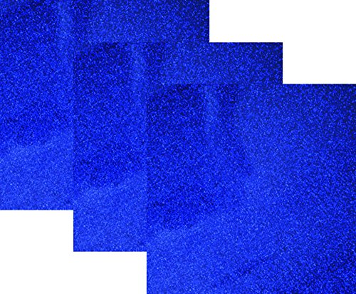 10"x12"(1 Foot)3-Sheets,Siser Glitter Iron-on Heat Transfer Vinyl HTV for T-Shirts( Royal Blue )