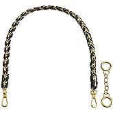 BEAULEGAN Purse Chain Handles - Short Strap Microfiber Leather - Replacement for Handbag or Shoulder Bag Set of 2, 23.6 Inch Long(Brass)