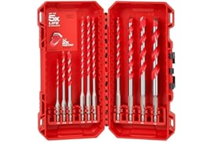 LuminaNest 48-20-9058 for Milwaukee 10Pc. Shockwave Impact Duty Carbide Hammer Drill Bit Kit
