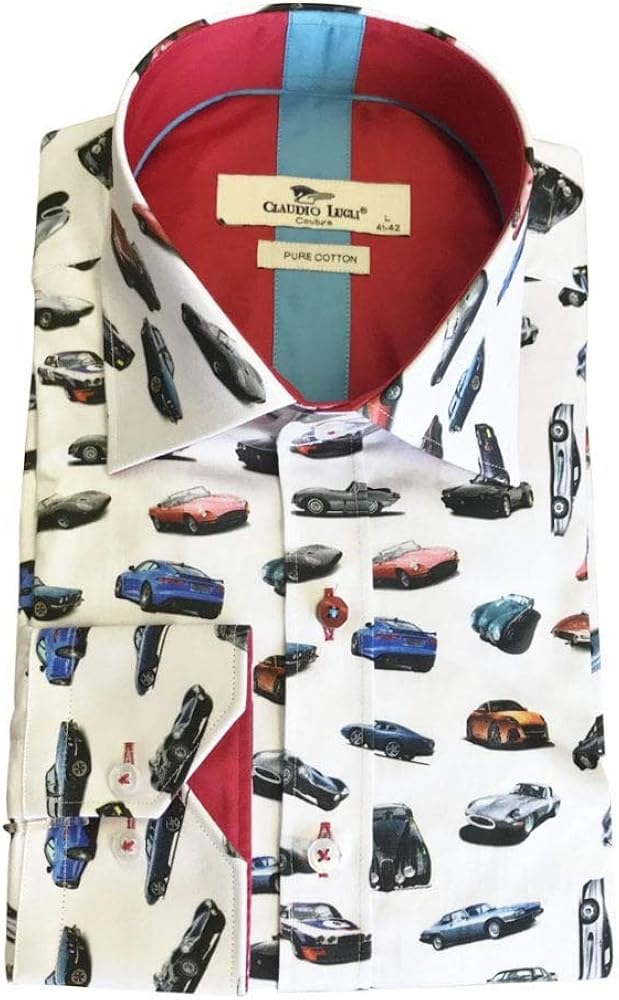 Claudio Lugli Jaguar Car Print Shirt at Amazon Men’s Clothing store