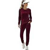 Totatuit Track Suits for Women Set Velour Sweatsuits 2 Piece Jogging Suits Loungwear Velvet Sweatpants with Pockets