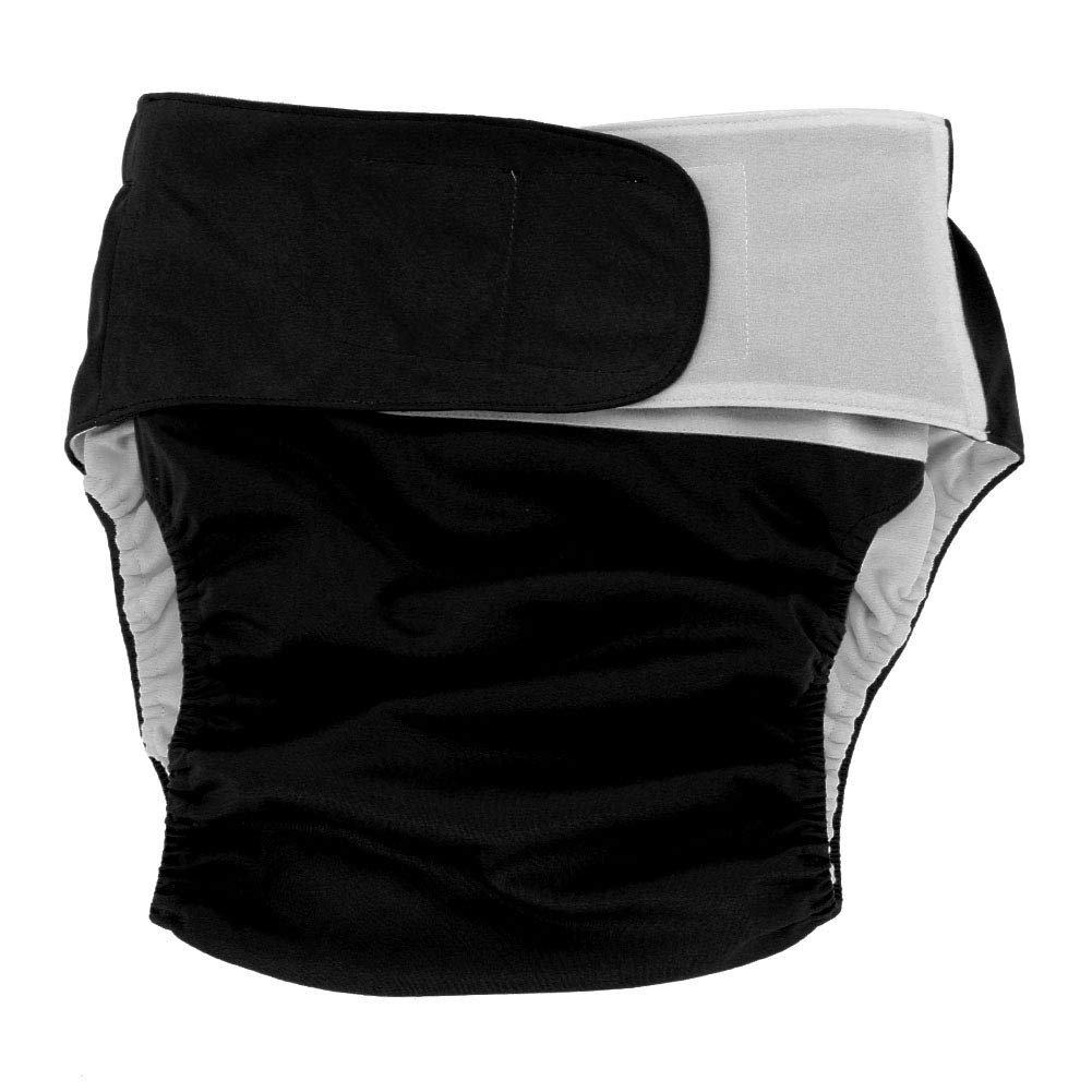 DEWIN Adult Nappies - Adult Cloth Diaper Reusable Washable Adjustable Large Nappy (Black)