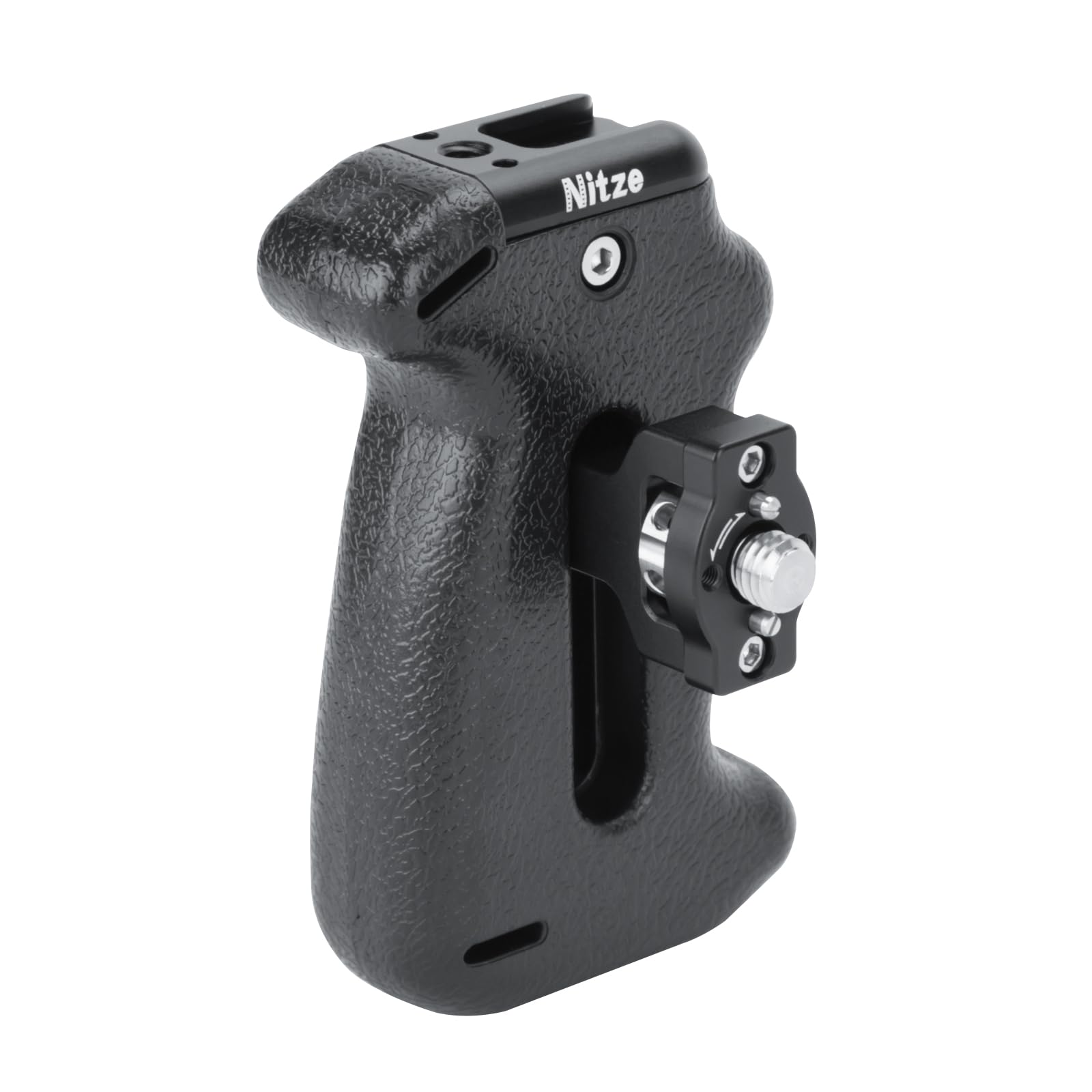 Nitze Side Handle with 3/8" Detachable Locating Pins,Lightweight Aluminum Camera Cage Handgrip, Built-in Cold Shoe, Strap Hole and Threaded Hole, Direction and Position Adjustable - PA22-H5