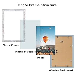 JCJMY 8.5x14 Picture Frame Rustic White for Wall