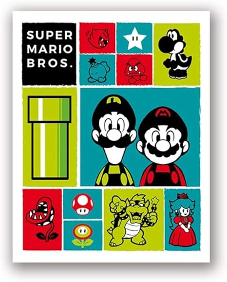 Amazon 古典的なゲームアート絵画アイコンビデオゲームポスターとプリント保育園の壁アートキッズルーム男の子の寝室の壁の写真装飾40x60cmフレームなし アートフレーム ポスター オンライン通販