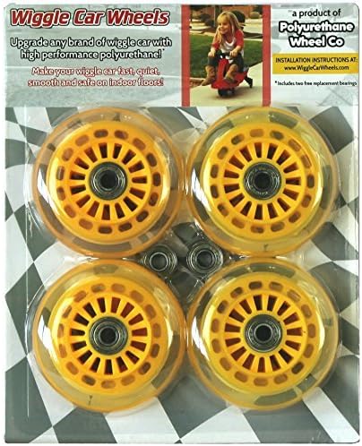 Wiggle Car Polyurethane Replacement Wheels - Yellow by Polyurethane Wheel Co