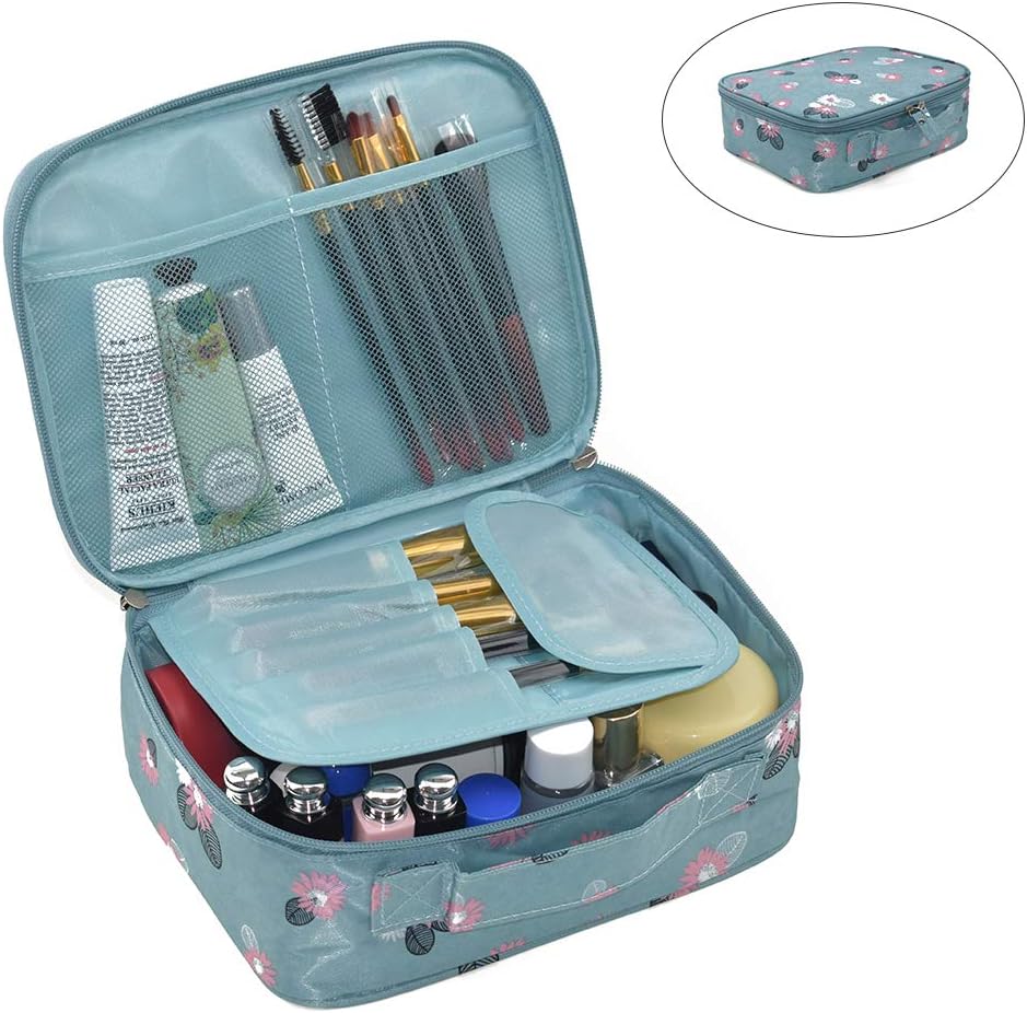Portable Cosmetic Travel Bags for Women Girls Organizer,Travel Makeup Bags Multifunction Cases Toiletry Bags Multiple Styles Multiple Colors (Blue-A-3)