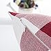 4TH Emotion Red White Christmas Buffalo Checkers Plaids Throw Pillow Cover Cushion Case Cotton Linen Home Decorations for Sofa 18 x 18 Inch