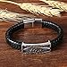 Cupimatch Mens Stainless Steel Masonic Freemason Leather Bracelet Cuff Bangle with Magnetic Clasp (Type 2) for Fathers Day