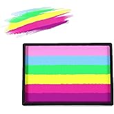 WIKNOW 50g Rainbow Face Paint Professional Split Cake Palette Water Based Eyeliner Graphic Hydra Liner Body Painting Makeup Palette,Non-Toxic & Washable Suit for Halloween Christmas Easter