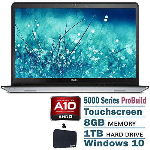 Dell Inspiron 15 5000 Series Touchscreen Pro Laptop Flagship Edition AMD Quad-Core A10-8700P CPU, 8GB RAM, 1TB HDD, Backlit Keyboard, MaxxAudio, Windows 10, Silver