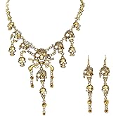 YYDSVOVO Pirate Accessories Set for Women SteamPunk Multi-Level Skull Tassel Charm Necklace Earrings Costume Gothic Fashion halloween Horror Costume Jewelry