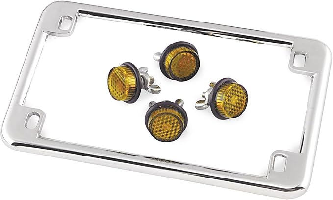 Amazon Com New License Plate Frame Reflectors Motorcycle Bicycle Red Amber Blue Green 40 Reflector Tub Amber Automotive