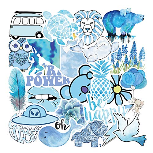 cute vsco stickers for hydroflasks water bottle laptop stickers waterproof vinly stickers 50 pcs blue pricepulse