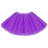 ASKHOPE Purple Tutu for Toddler Girls 4-12 yrs 3 Layer Kids Tutu Skirts Tulle Ballet Tutus Dress Up for Party Halloween Costume