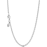 PANDORA Cable Chain Necklace- Classic Chain Necklace with Lobster Clasp - Great Gift for Women - Sterling Silver Adjustable Necklace - 29.5"