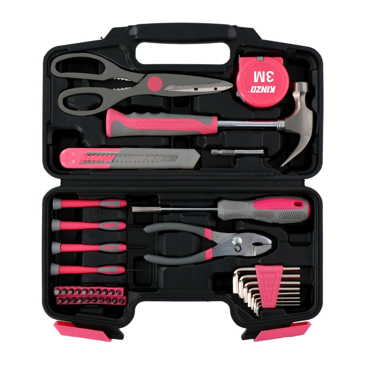 Kinzo 8711252177960 Tool Set 39 Pieces for Home Use Pink