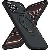 SKYLMW Compatible with iPhone 17 Pro Case with Magnetic Invisible Stand Compatible with Mag-Safe Military Drop Tested Shockproof Silicone iPhone 17 Pro Phone Cases for Women Men 6.3",Black