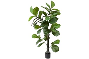 LUWENER 6ft Artificial Plant Fiddle Leaf Fig Tree,Faux Ficus Lyrata in Pot,Ficus Fake Plant Artificial Trees for Office Indoor Outdoor Garden Living Room Home Decor(1PCS)
