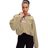 Aoang Womens Oversized Sherpa Jacket Fuzzy Fleece Teddy Coat with Pockets Colorblock S-XL