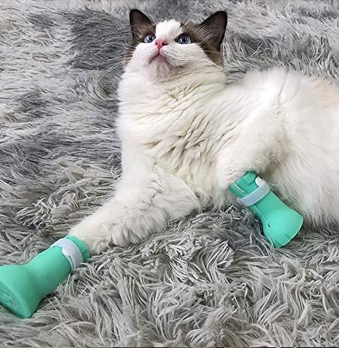 Amazon Thain 猫 手袋 猫引っかき防止 猫用カバー 猫靴 猫手袋 足ブーツ 保護カバー お風呂 耳掃除 目薬 投薬 サイズ調整可能 収納ケース付き 4個セット Thain ネイルケア 通販