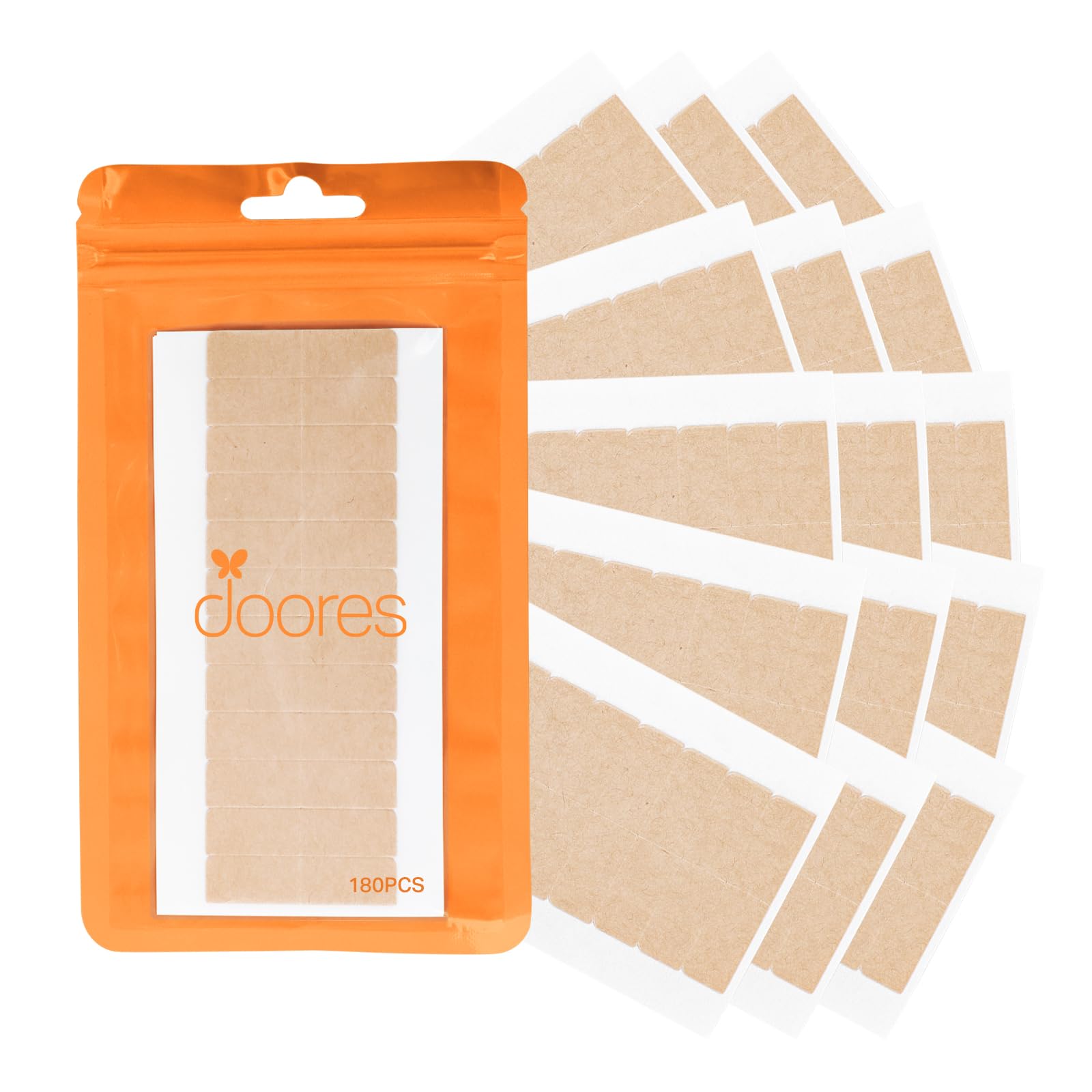 DOORES Hair Extension Tape, 180 Tabs Durable Double Sided Strong Tapes for Hair Extensions (4 x 1cm/1.57 x 0.39 inch)