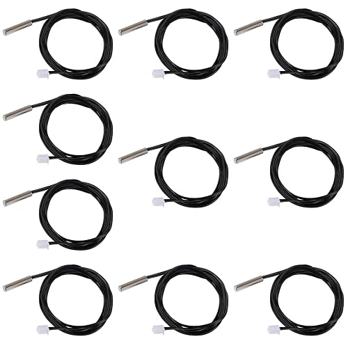 DROK 10K Temperature Sensor Probe, 10pcs 1 Meter Waterproof Temp Sensor ...
