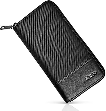 Amazon 財布 メンズ 長財布 牛革 Ykk製 ラウンドファスナー カード 大容量 さいふ 紳士 レザー ブラック ネイビー 財布