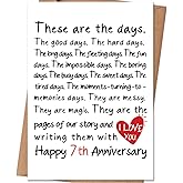 HEJOYN 7th Anniversary Card for Husband Wife, Happy 7 Year Anniversary Card Gifts for Him Her, Copper Wedding Anniversary