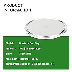 TAISHER 2PCS 304 Stainless Steel 3" Tube OD