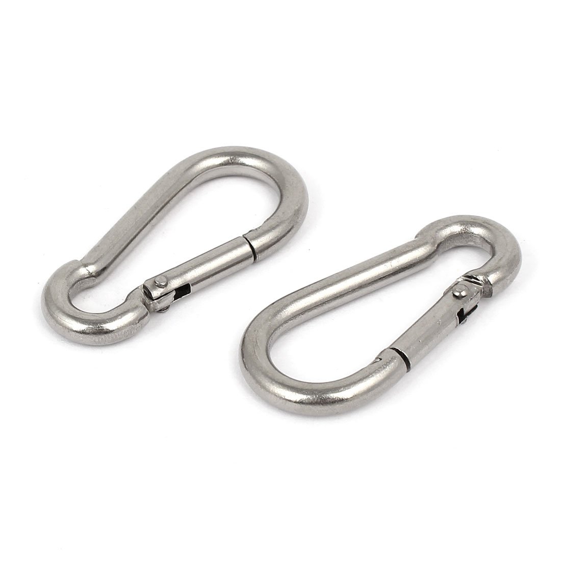 Sourcingmap M5 x 50mm 304 Stainless Steel Spring Snap Link Hook 2PCS