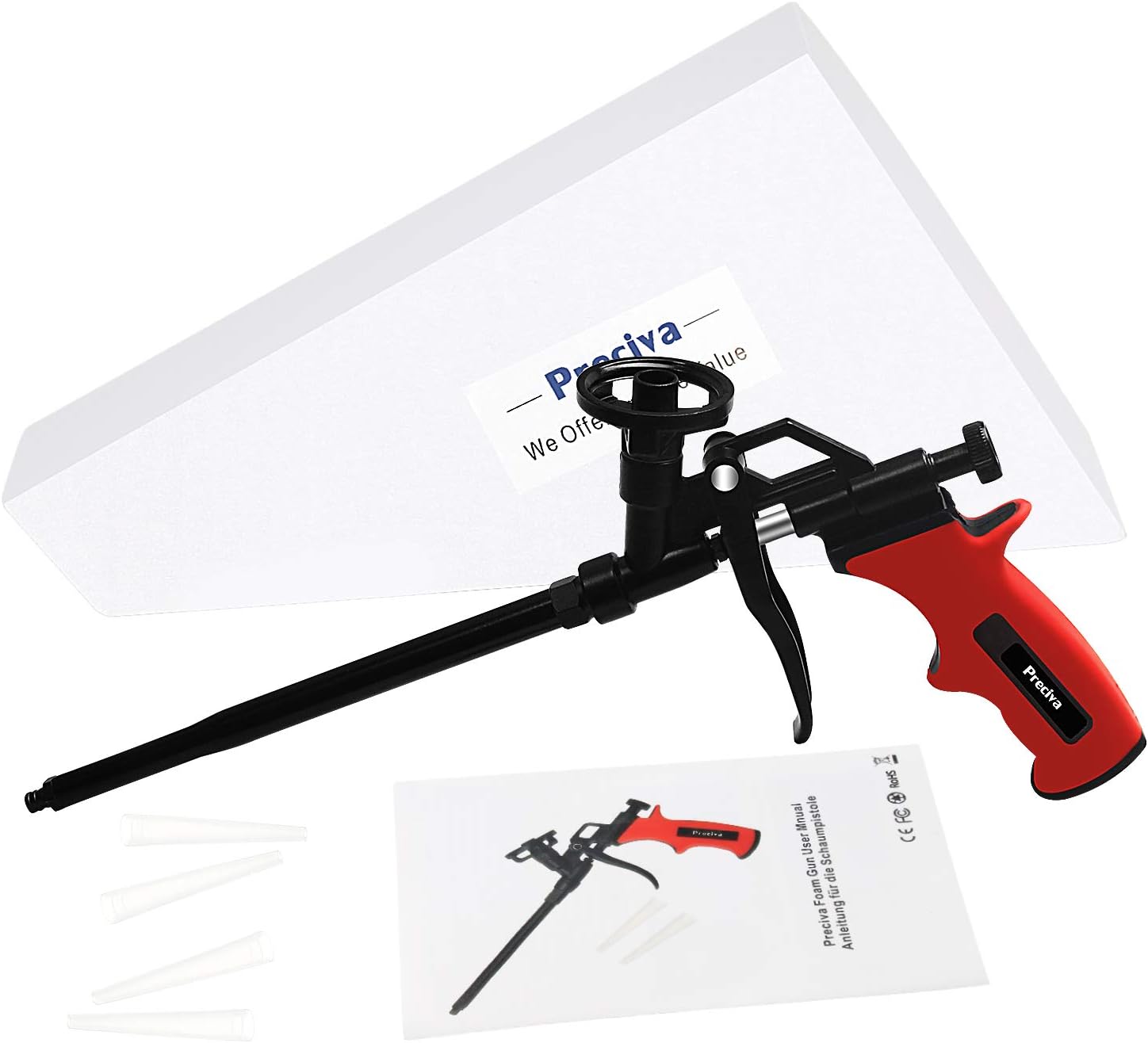 Foam Gun, Preciva Professional Foaming Gun Heavy Duty PU Expanding Foam Gun Caulking Gun Spray Application Applicator for Caulking, Filling, Sealing, Home and Office Use - - 