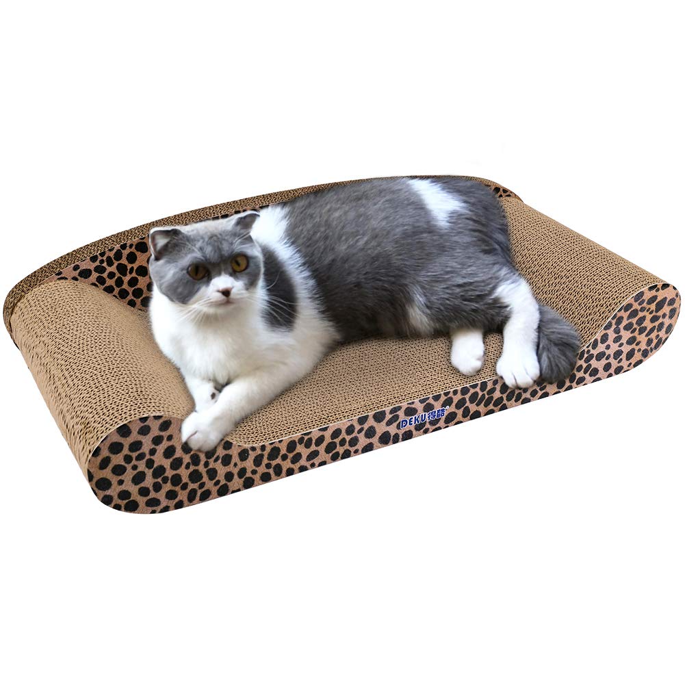 HALOViE Large Size Cat Scratcher Cardboard Sofa, 24 Inch Kitten