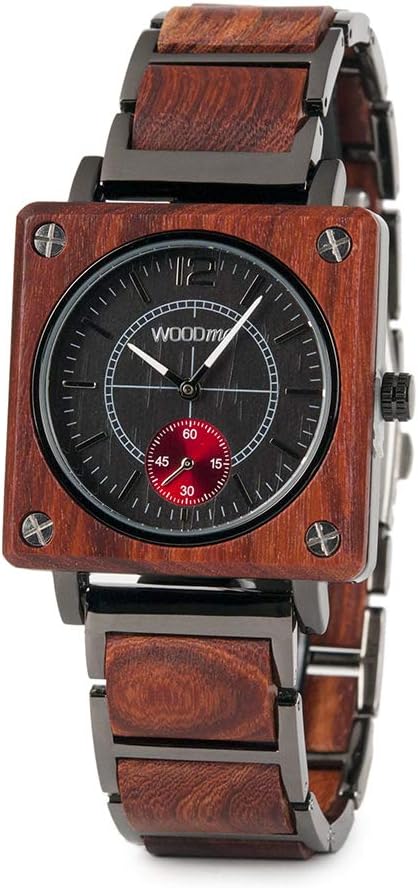 Wooden Watches for Men and Women Luxury Stainless Steel Natural Wood Watch Chronograph Military Japanese Quartz Wristwatches with Unique Box