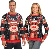 QMKKX Ugly Christmas Sweatshirts for Women Men,Ugliest Unisex Womens Mens Sweatshirt,Funny Novelty Xmas Deer Sweater Shirt