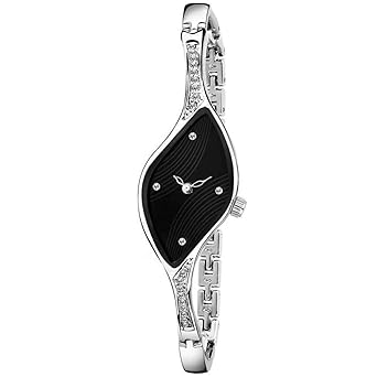 Analogue Latest Stylish Black Dial Ring Womens Watch-(S-335)