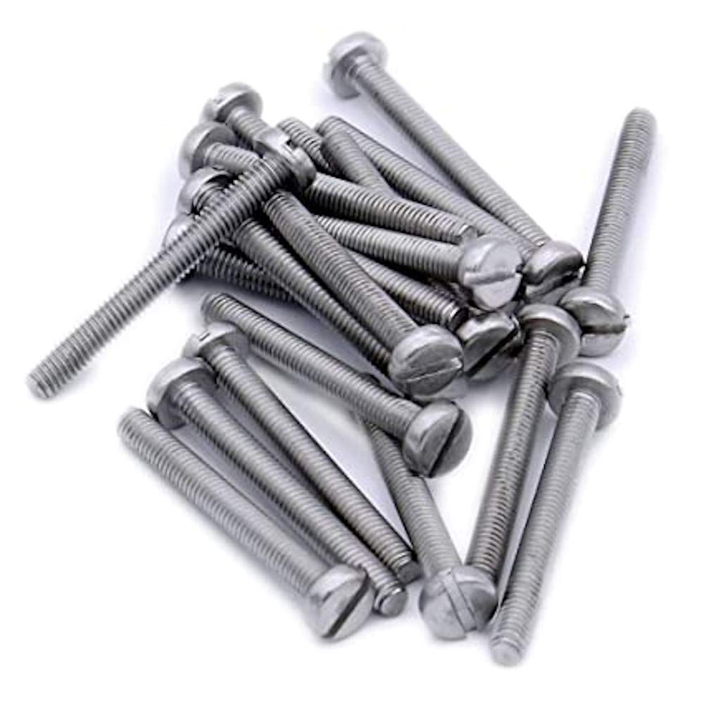 Merriway BH06044 (20 Pcs) Machine Screw 316 Marine Grade Stainless Steel Slotted Pan Head M5 x 70 - Pack of 20 Pieces