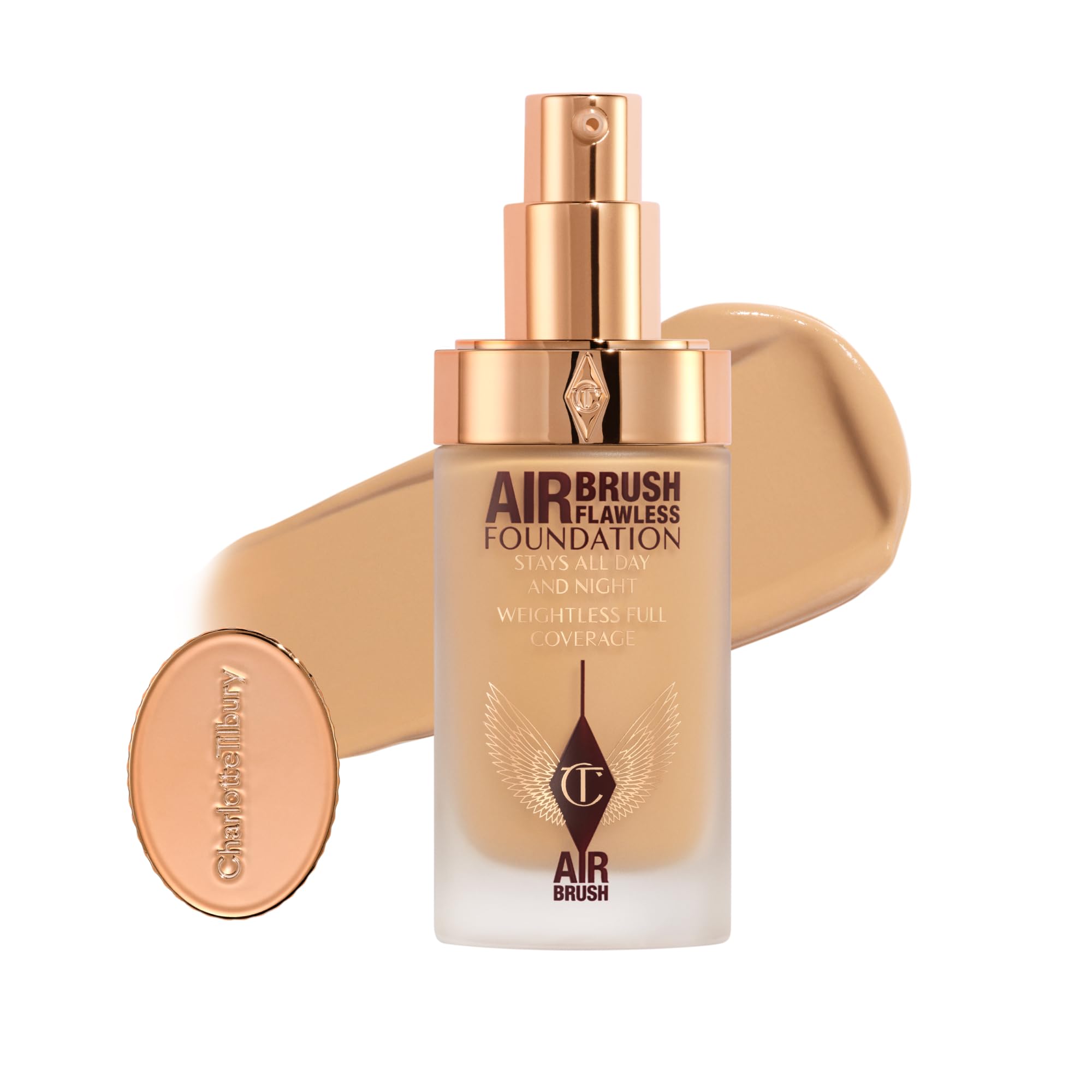 Photo 1 of Charlotte Tilbury Airbrush Flawless Matte Foundation - Full Coverage Liquid Makeup with a Natural-Matte Finish - Smoothes & Blurs Pores - Waterproof & Transfer Resistant - 7 Neutral