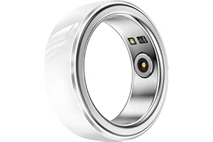 LVTEL Smart Ring - Fitness Ring Health Tracker - Sleep Tracking - Heart Rate Monitor - IP68 Waterproof - 5-7 Days Battery Life (White, US 10#)