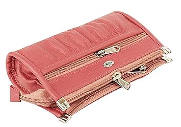 Kavis Quality PU Leather Womens and Girls Wallet Clutch Purse Handbag (Pink)